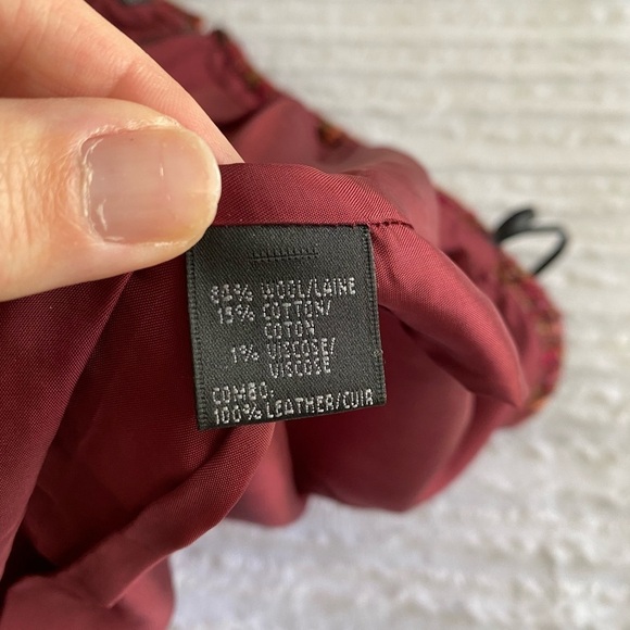 Lafayette 148 Petite Tweed Wool Cotton Red Pink Orange Multicolor skirt 8 or 8P - Picture 7 of 10